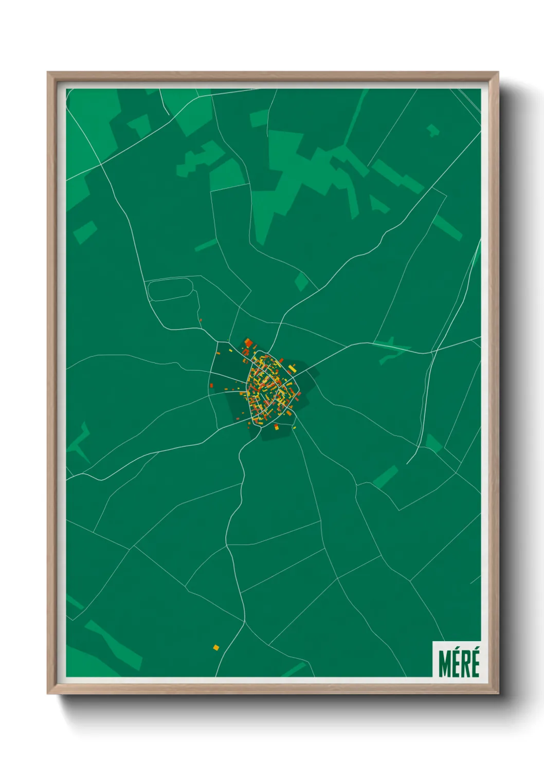 Une affiche de carte sur Méré