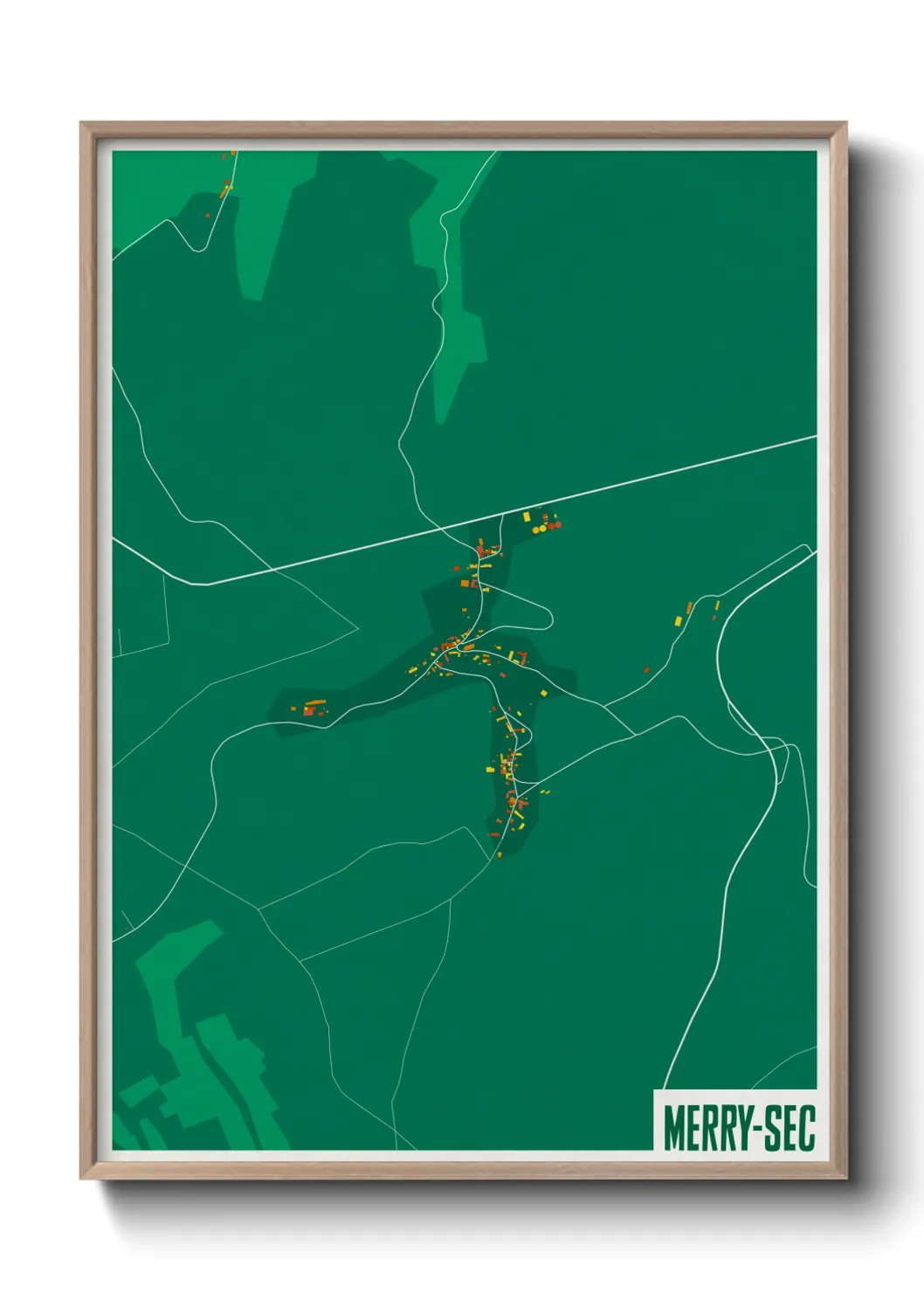 Une affiche de carte sur Merry-Sec