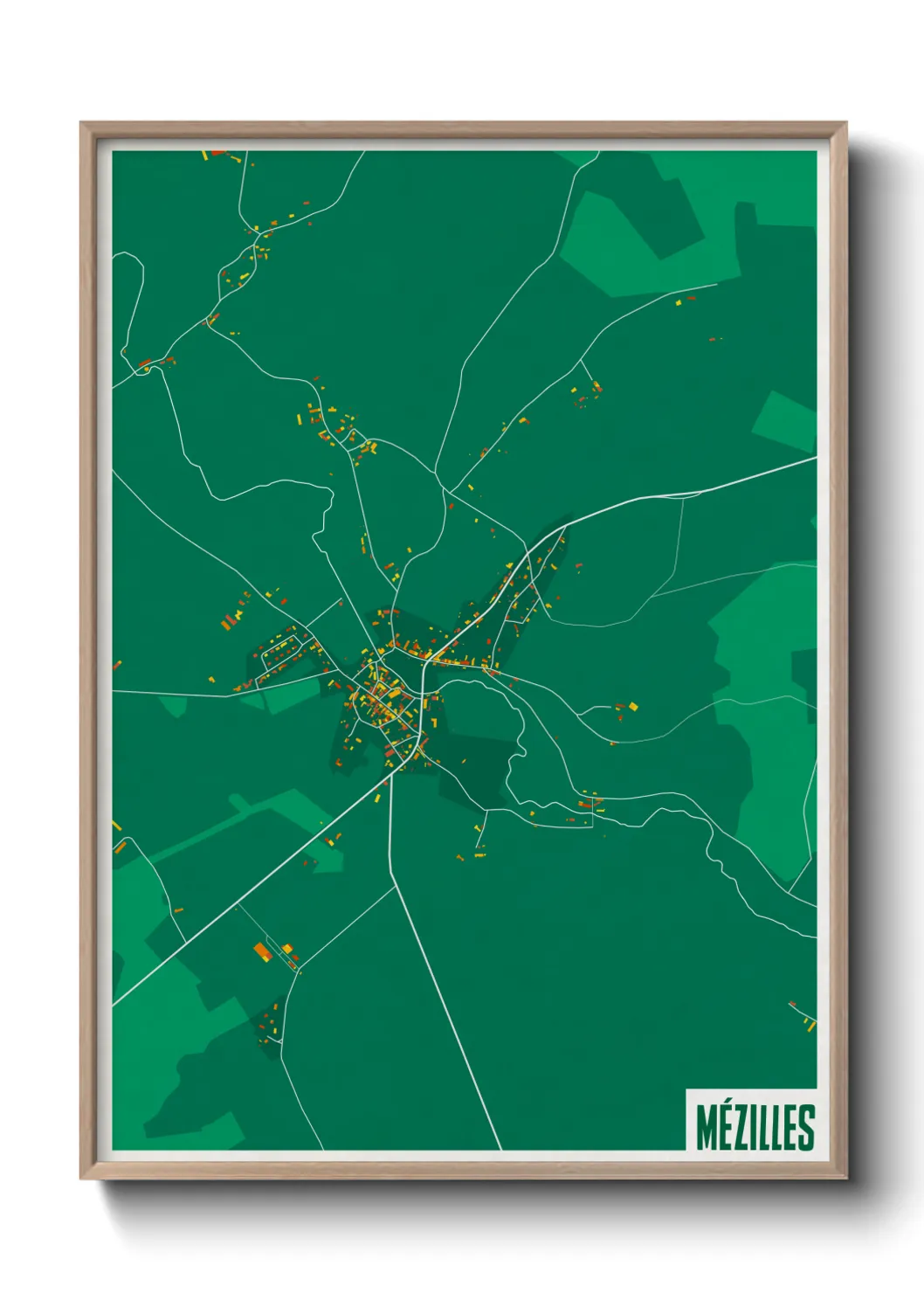 Une affiche de carte sur Mézilles