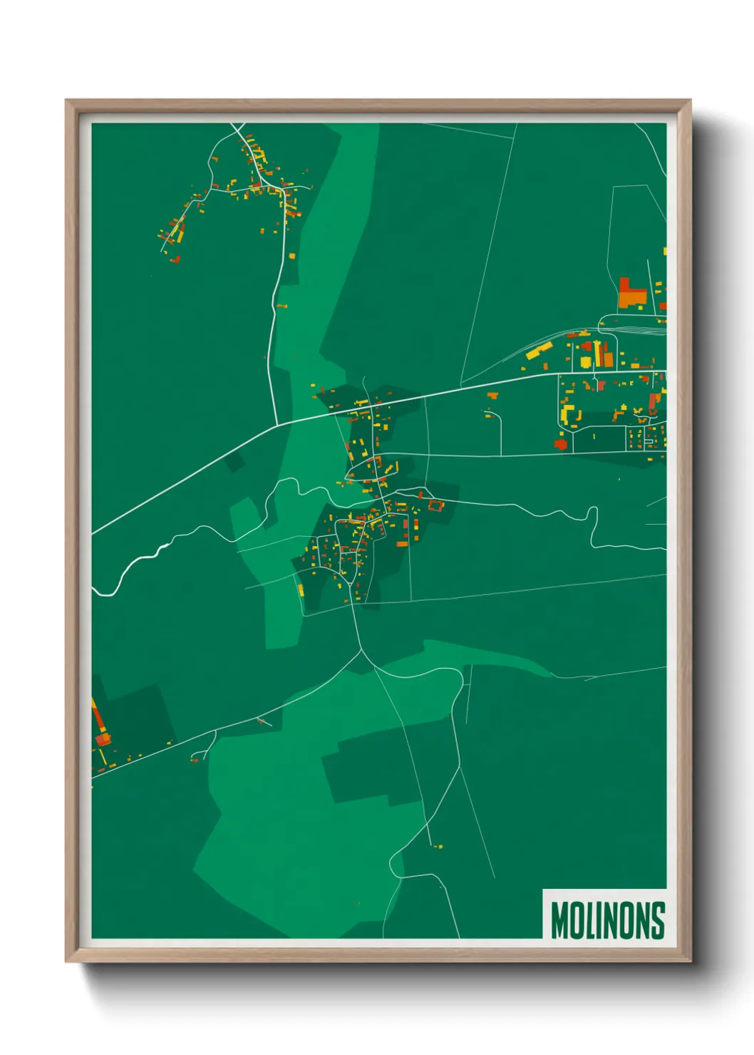 Une affiche de carte sur Molinons