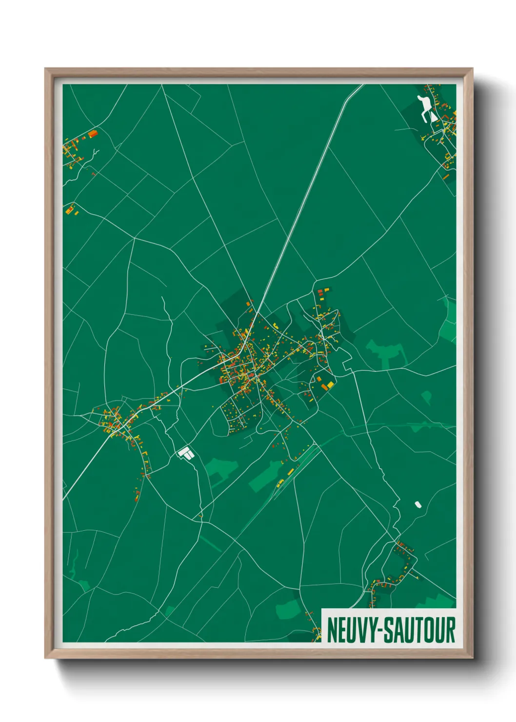 Une affiche de carte sur Neuvy-Sautour