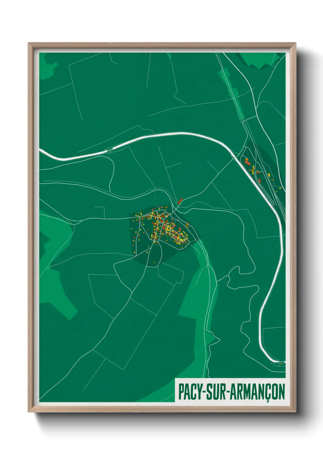 Une affiche de carte sur Pacy-sur-Armançon