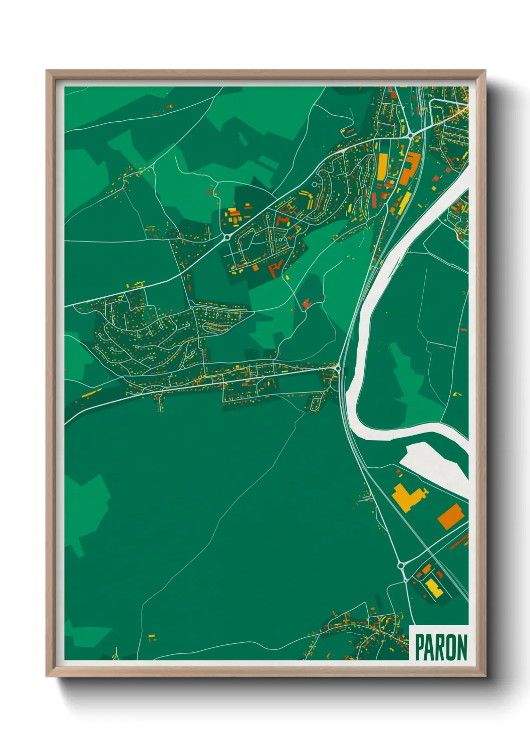 Une affiche de carte sur Paron