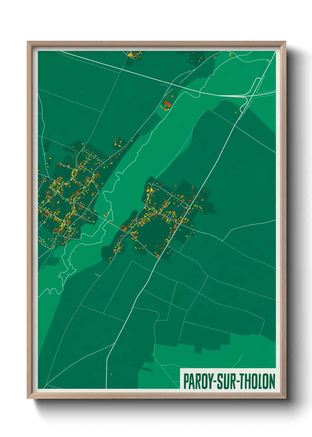 Une affiche de carte sur Paroy-sur-Tholon