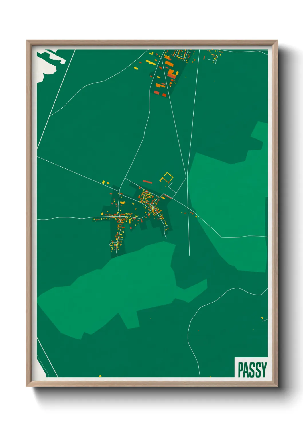 Une affiche de carte sur Passy