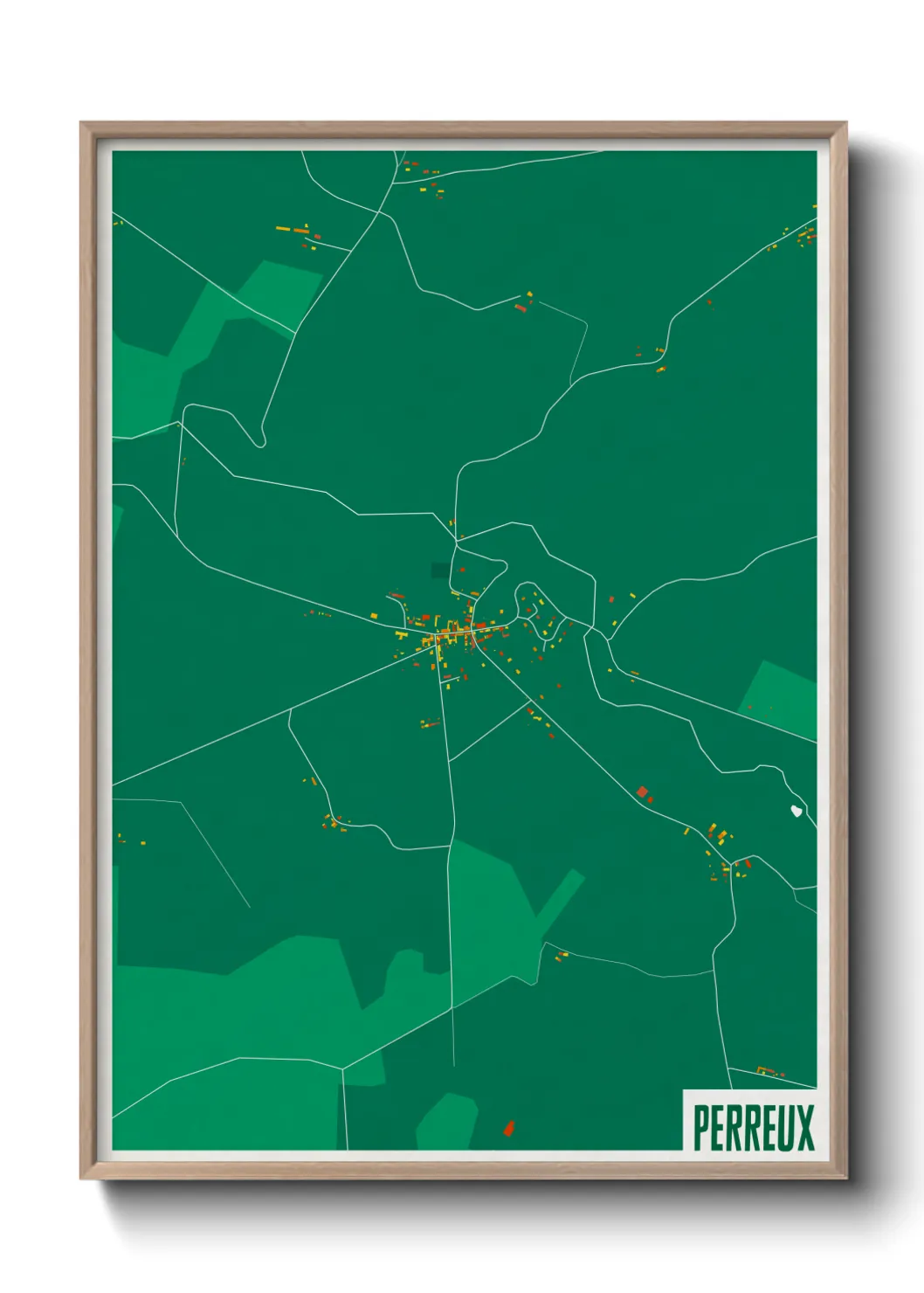 Une affiche de carte sur Perreux