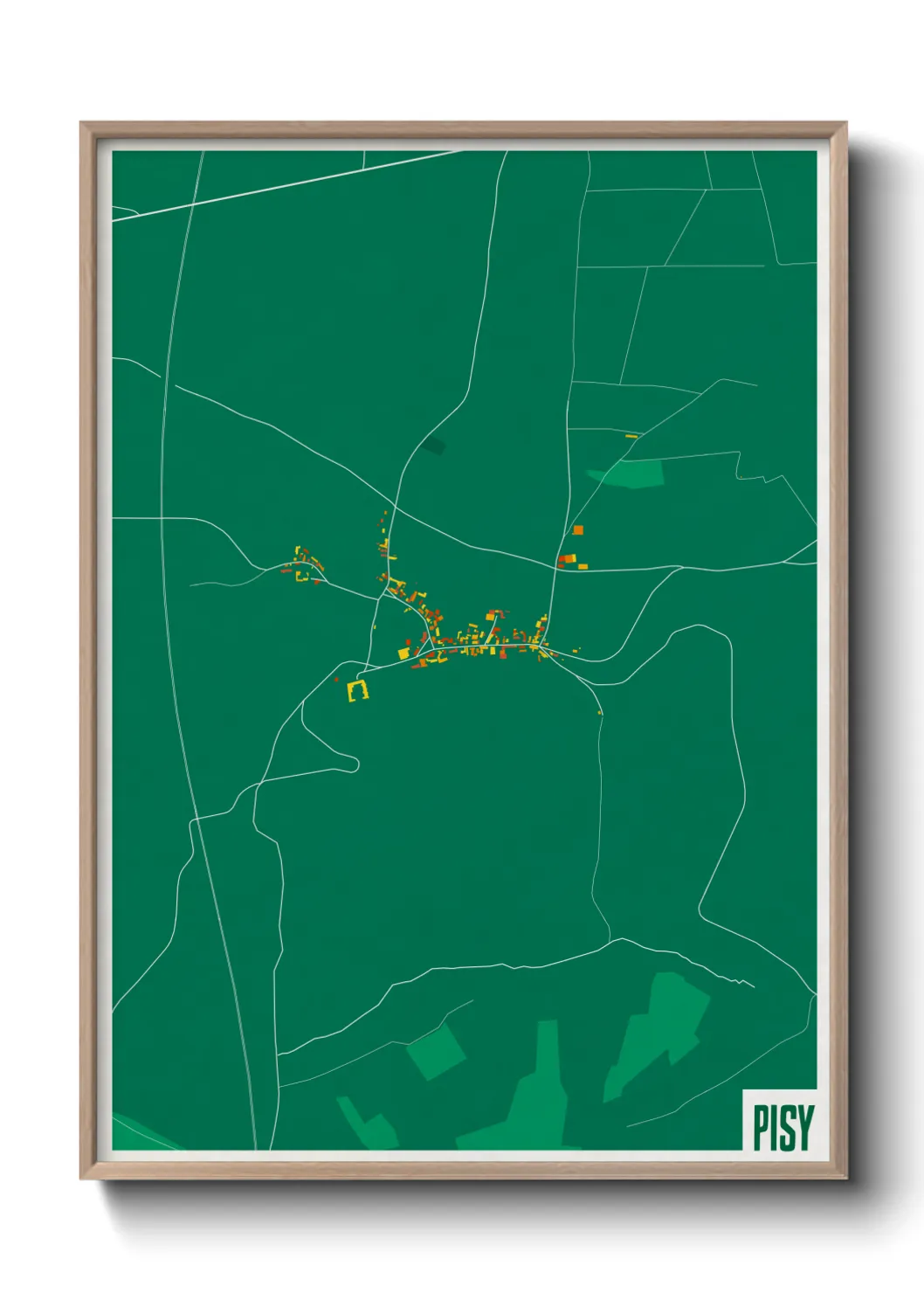 Une affiche de carte sur Pisy