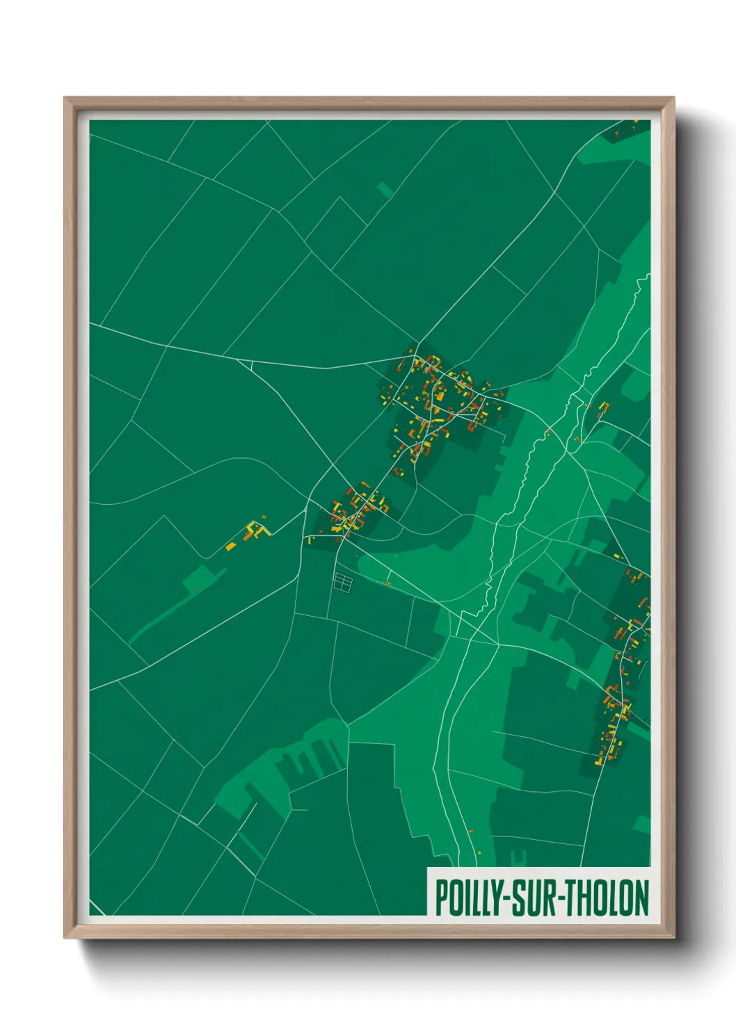 Une affiche de carte sur Poilly-sur-Tholon