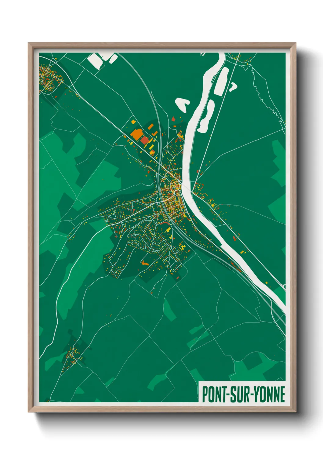 Une affiche de carte sur Pont-sur-Yonne