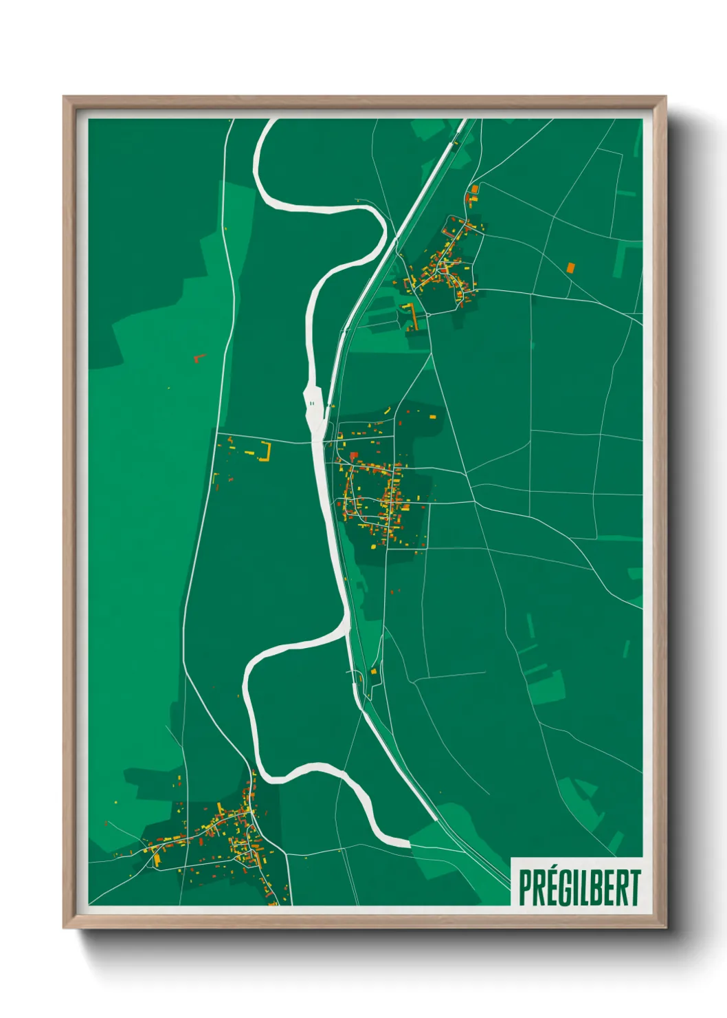Une affiche de carte sur Prégilbert