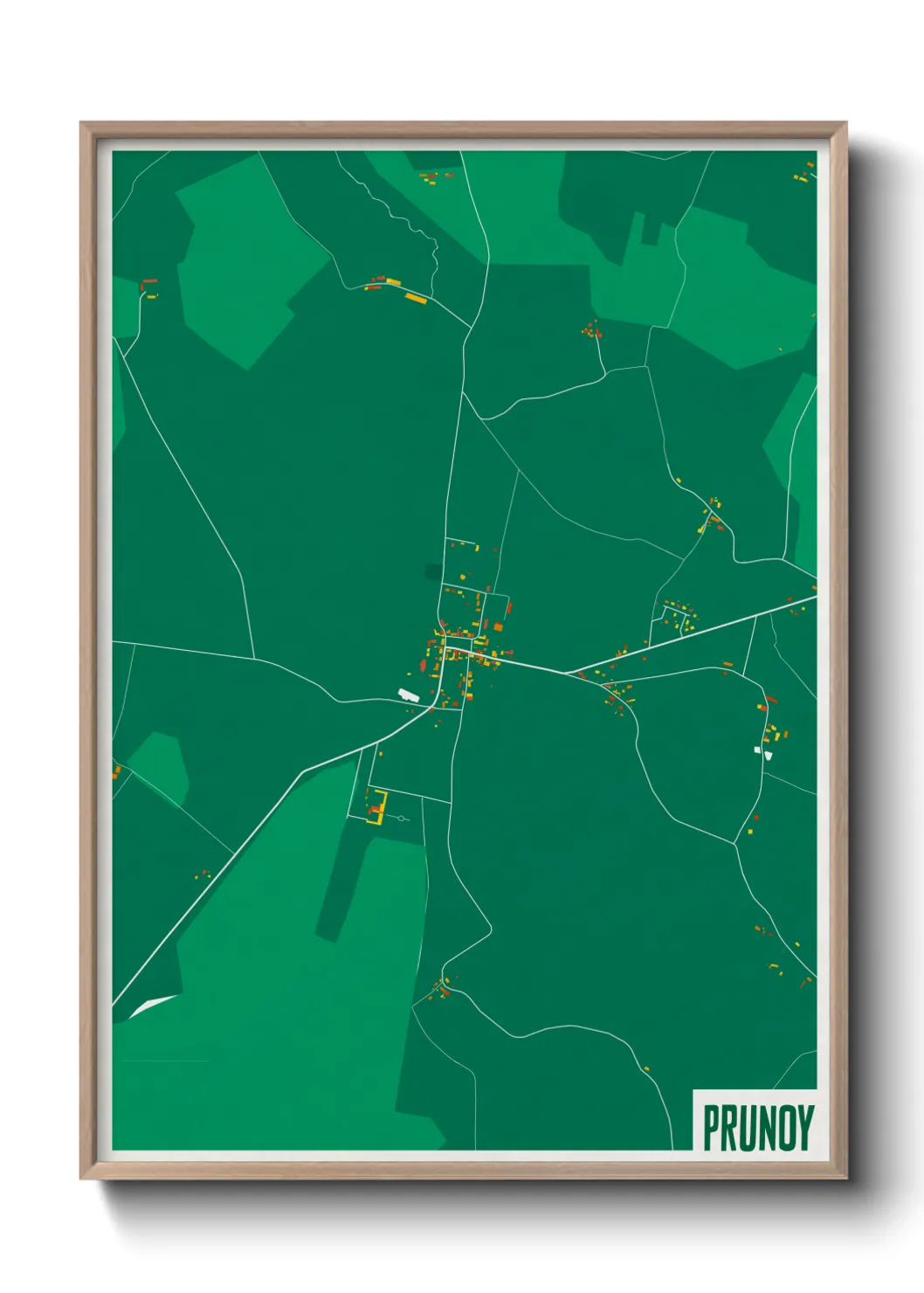 Une affiche de carte sur Prunoy