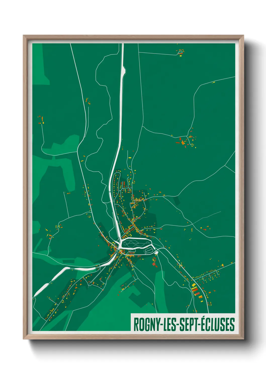 Un poster carteRogny-les-Sept-Écluses