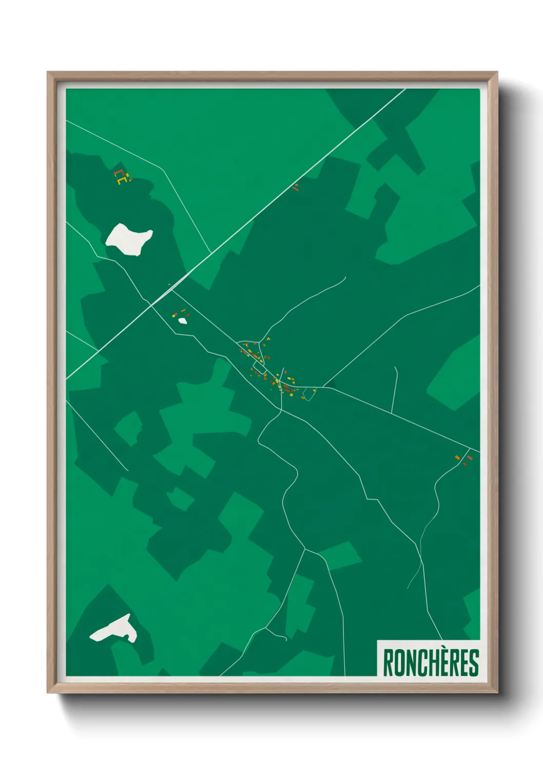 Une affiche de carte sur Ronchères