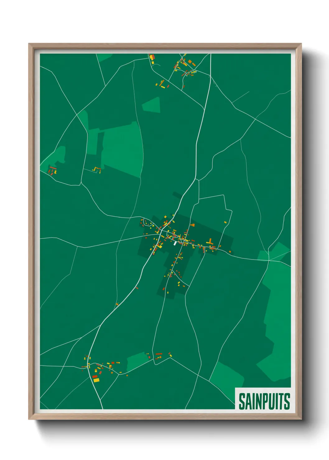Une affiche de carte sur Sainpuits
