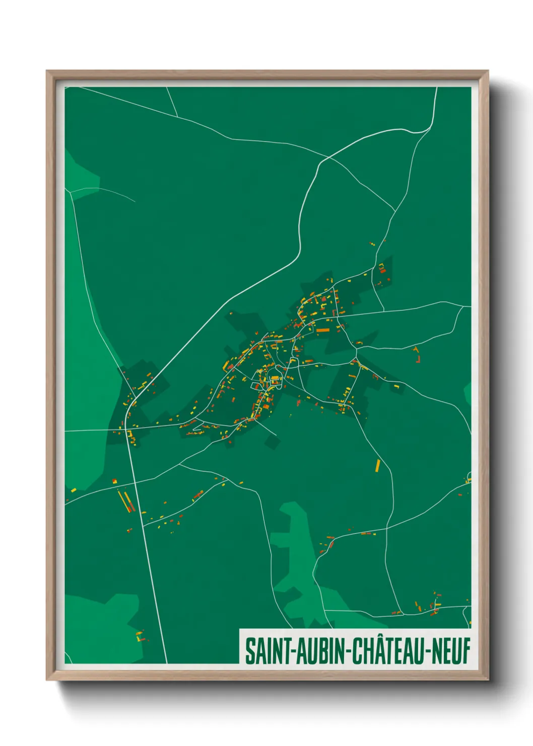 Un poster carteSaint-Aubin-Château-Neuf