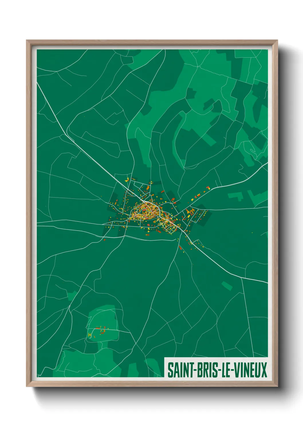 Une affiche de carte sur Saint-Bris-le-Vineux