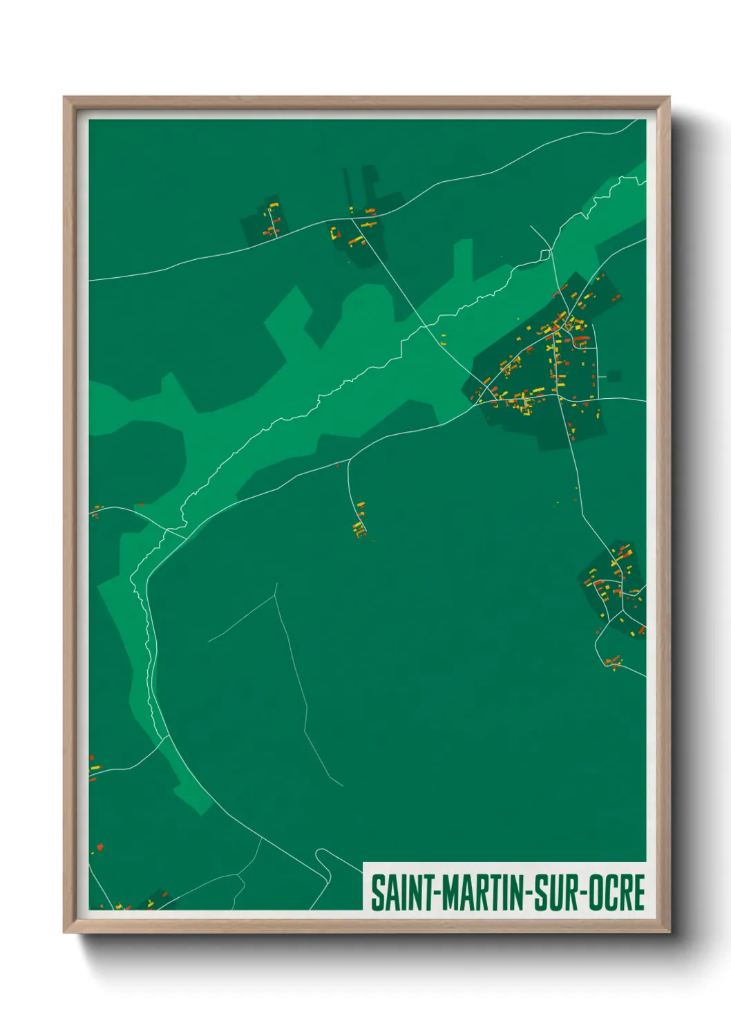 Une affiche de carte sur Saint-Martin-sur-Ocre