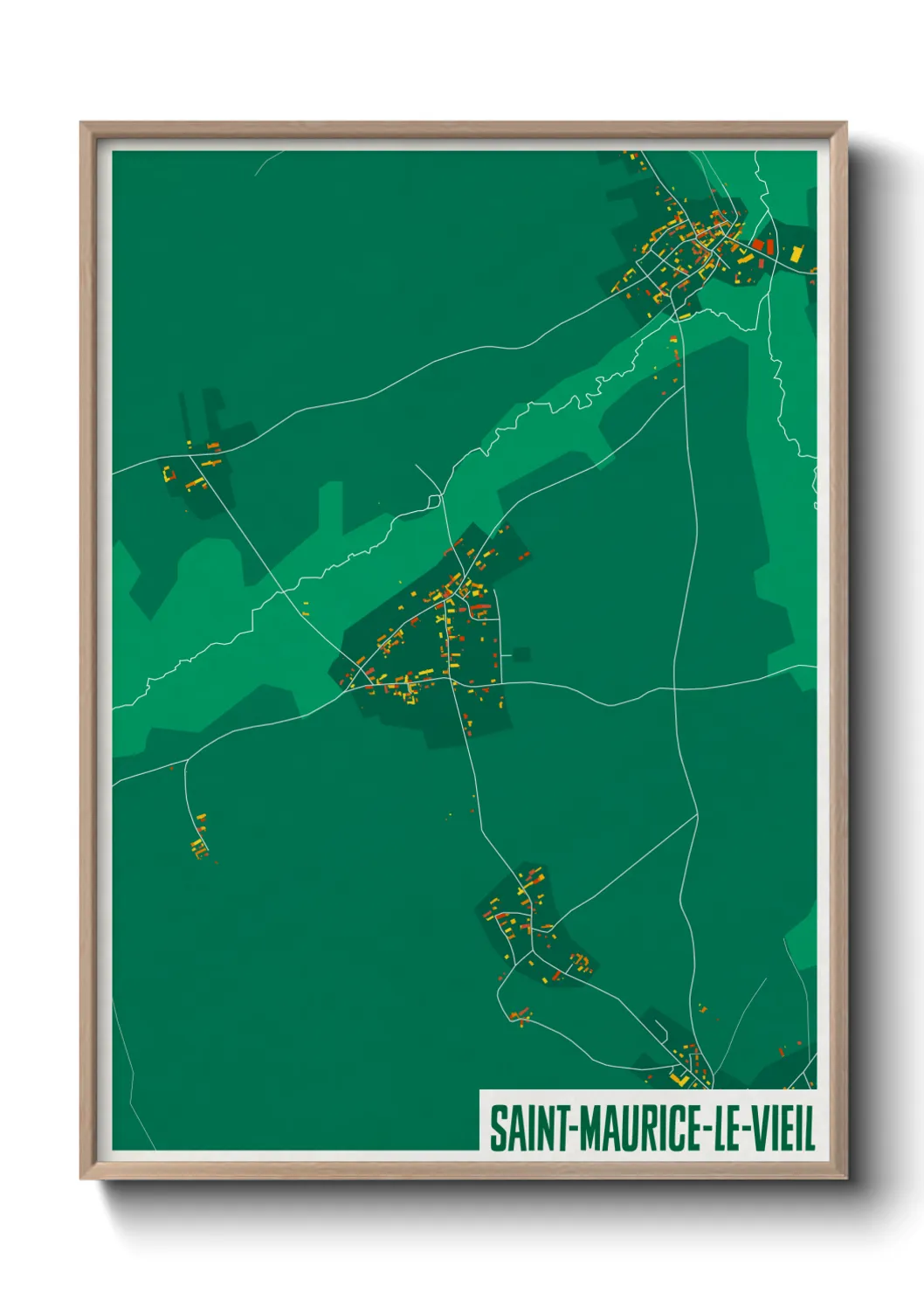 Une affiche de carte sur Saint-Maurice-le-Vieil