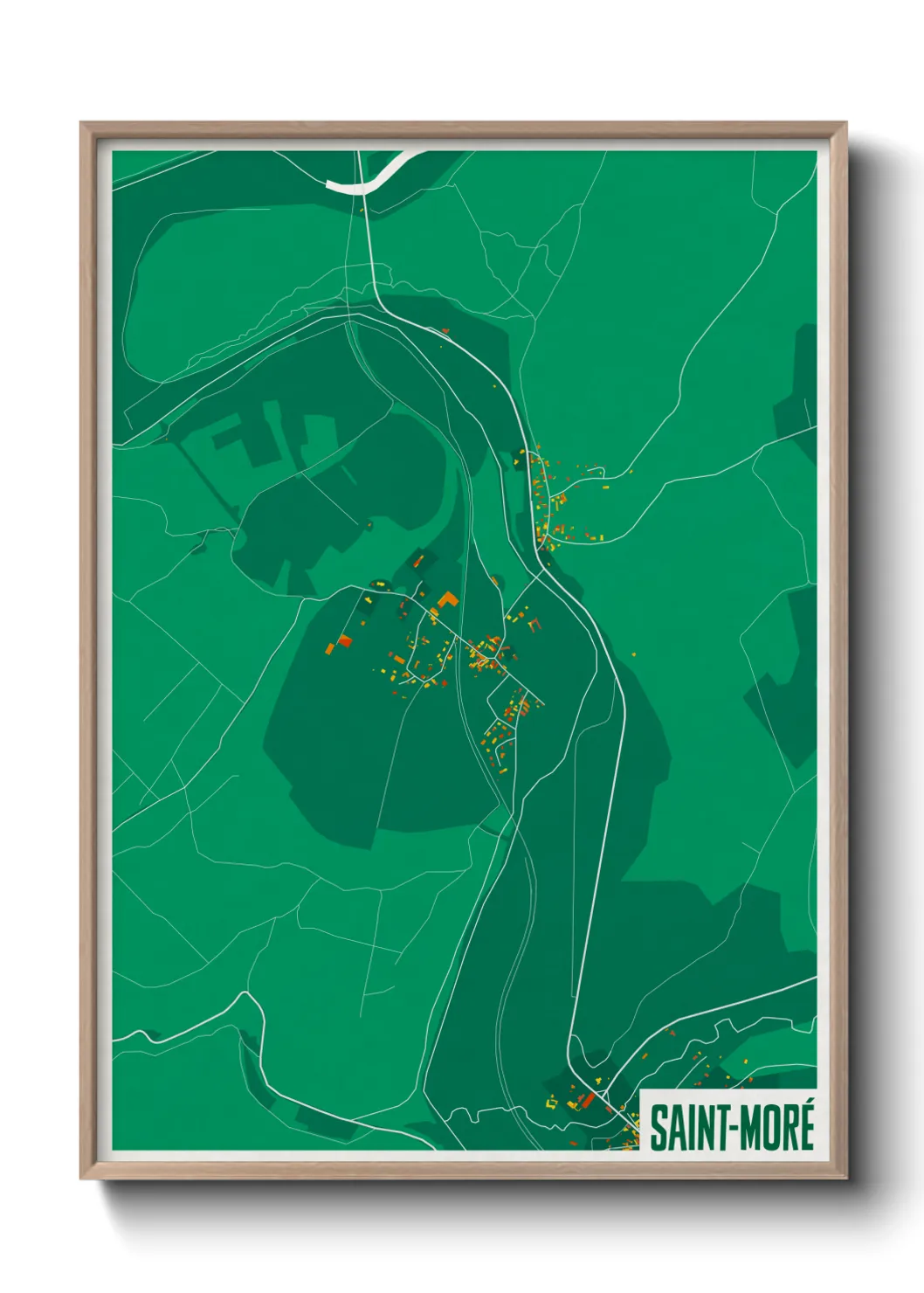 Une affiche de carte sur Saint-Moré