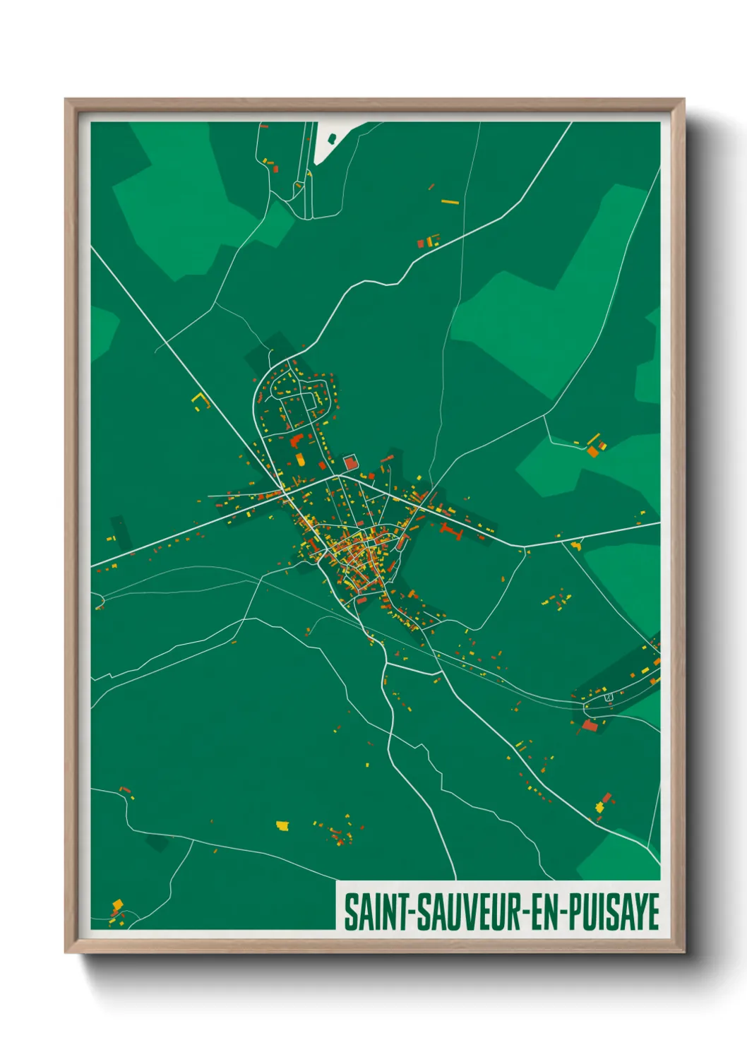 Une affiche de carte sur Saint-Sauveur-en-Puisaye