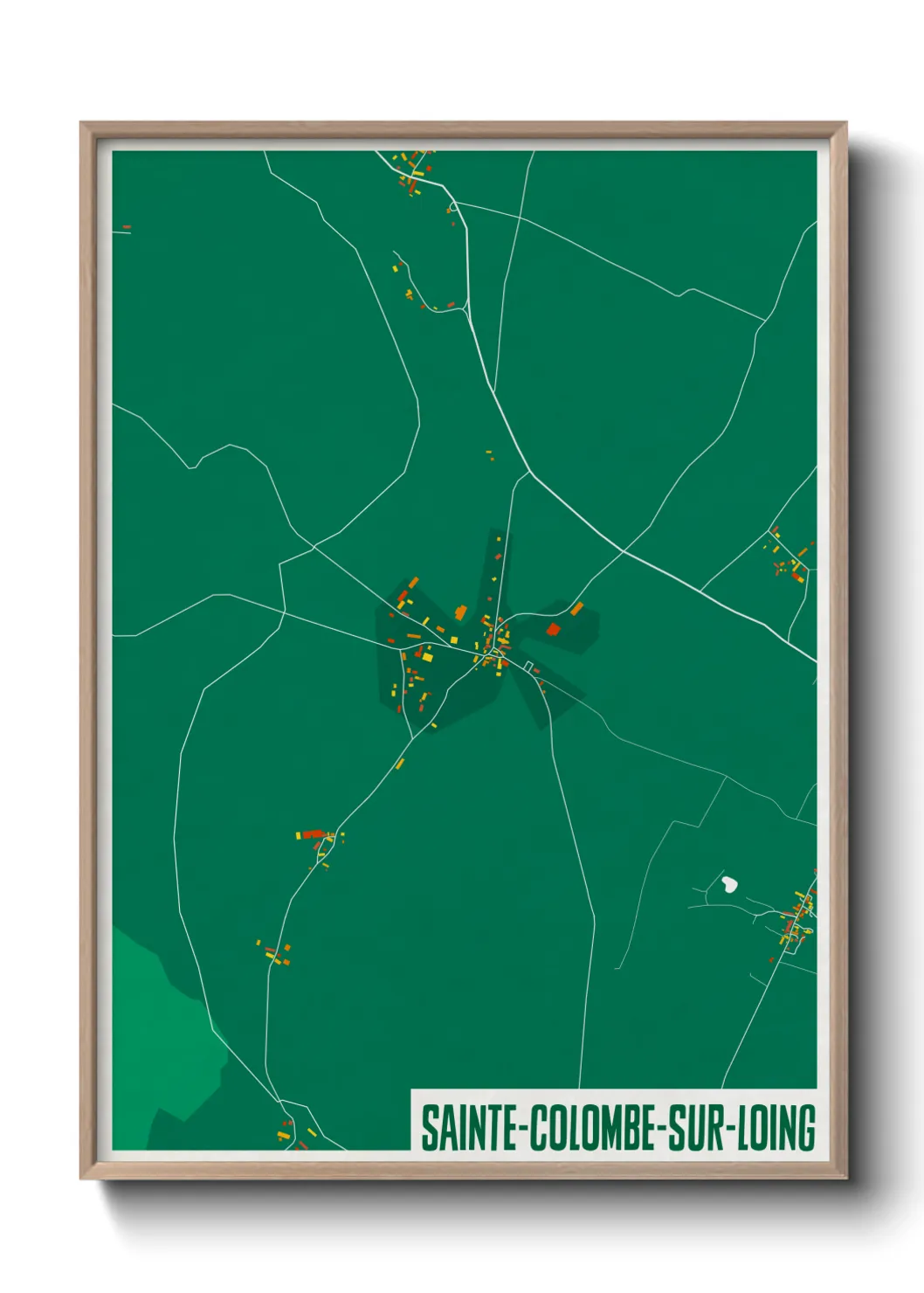 Une affiche de carte sur Sainte-Colombe-sur-Loing