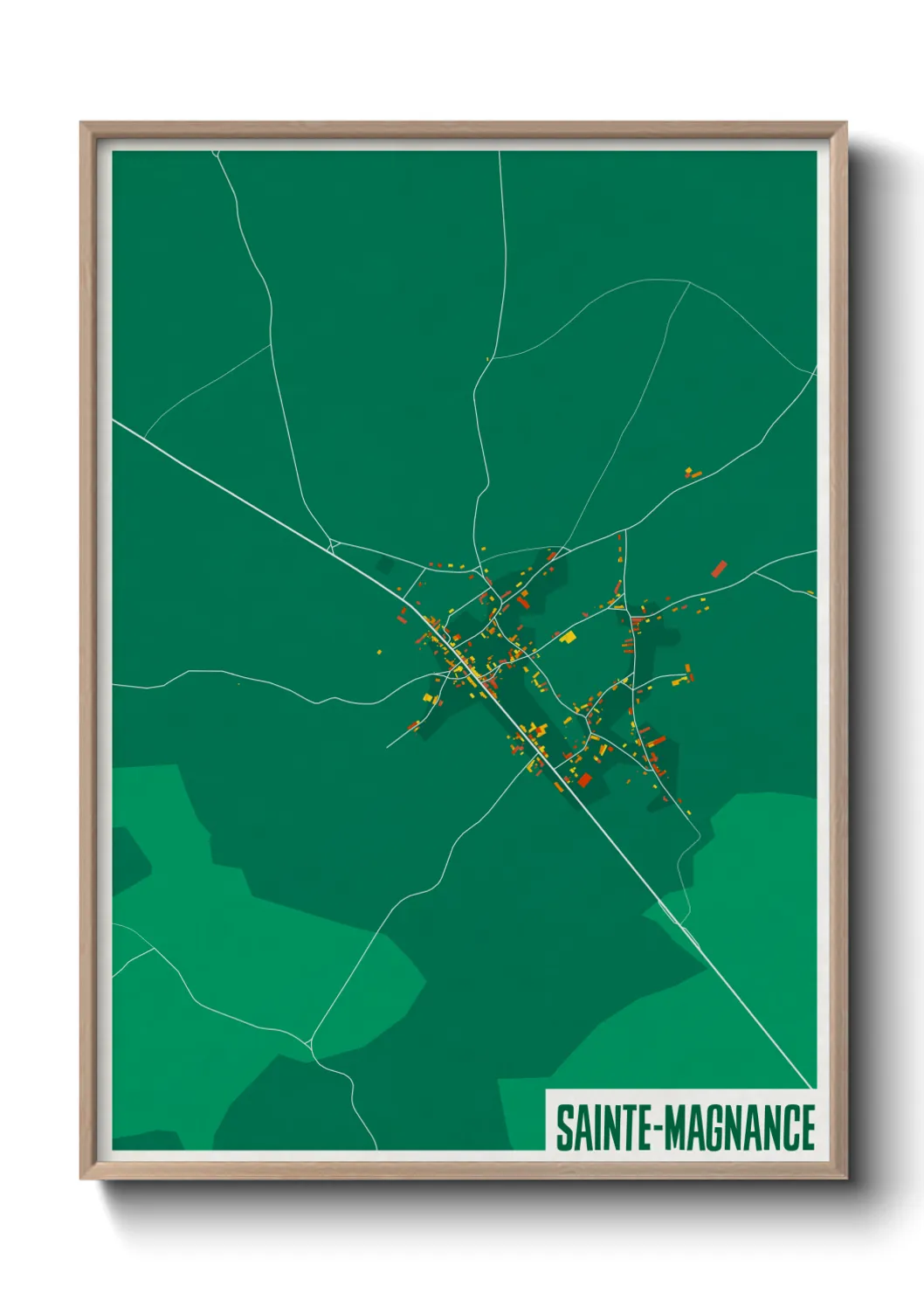 Une affiche de carte sur Sainte-Magnance