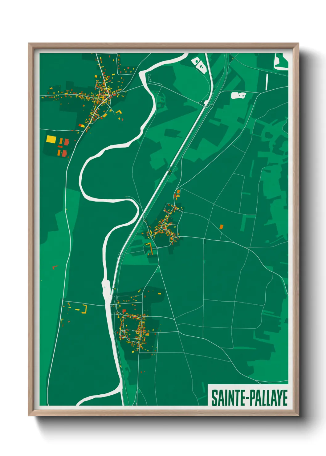 Une affiche de carte sur Sainte-Pallaye