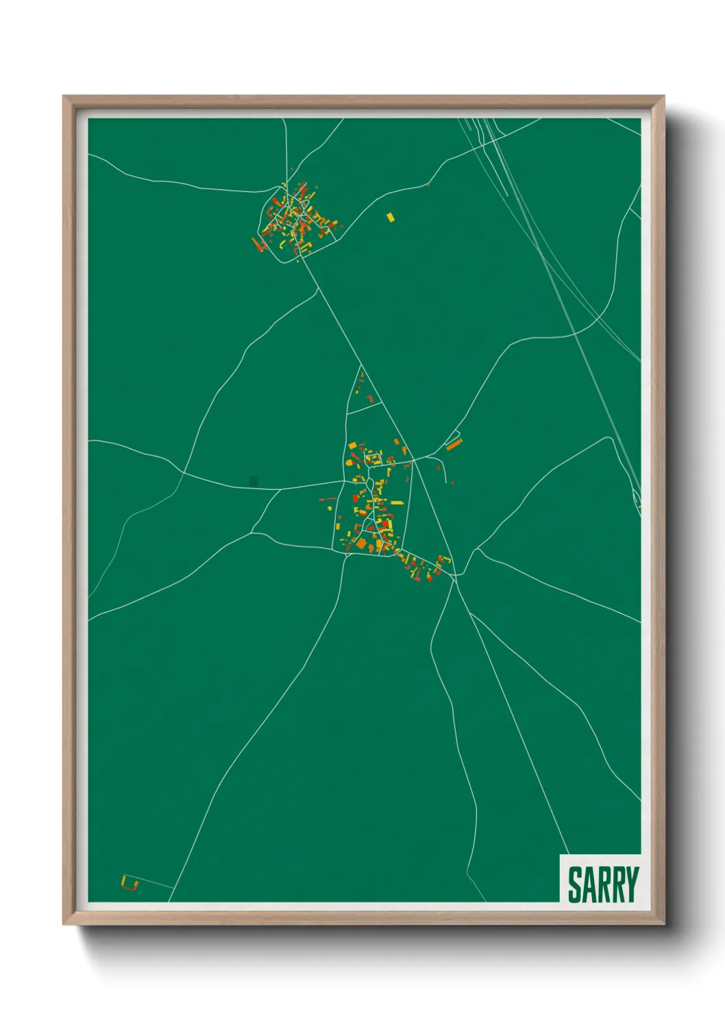 Une affiche de carte sur Sarry