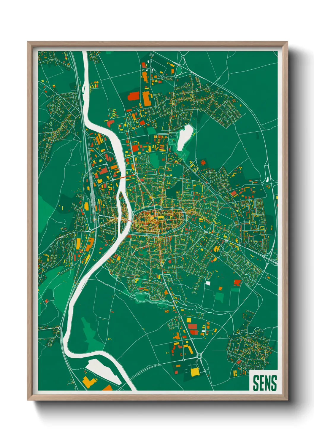 Une affiche de carte sur Sens