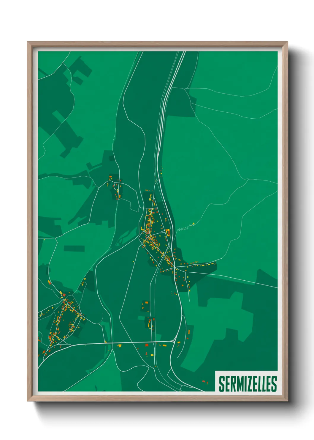 Une affiche de carte sur Sermizelles