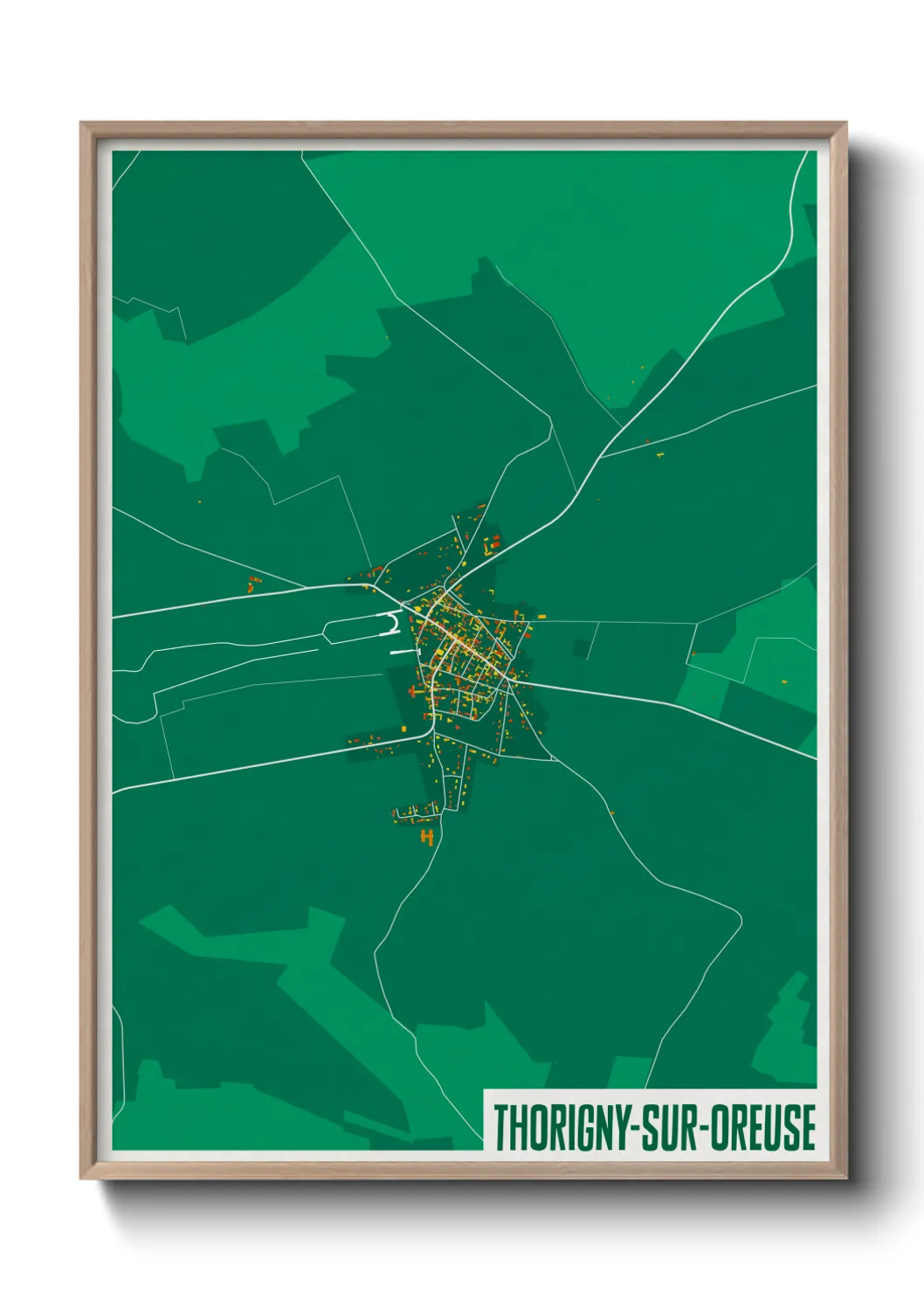 Une affiche de carte sur Thorigny-sur-Oreuse