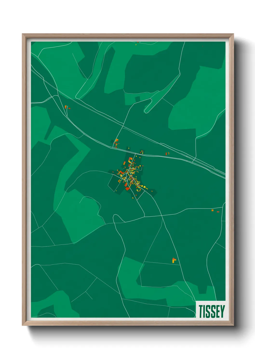 Une affiche de carte sur Tissey