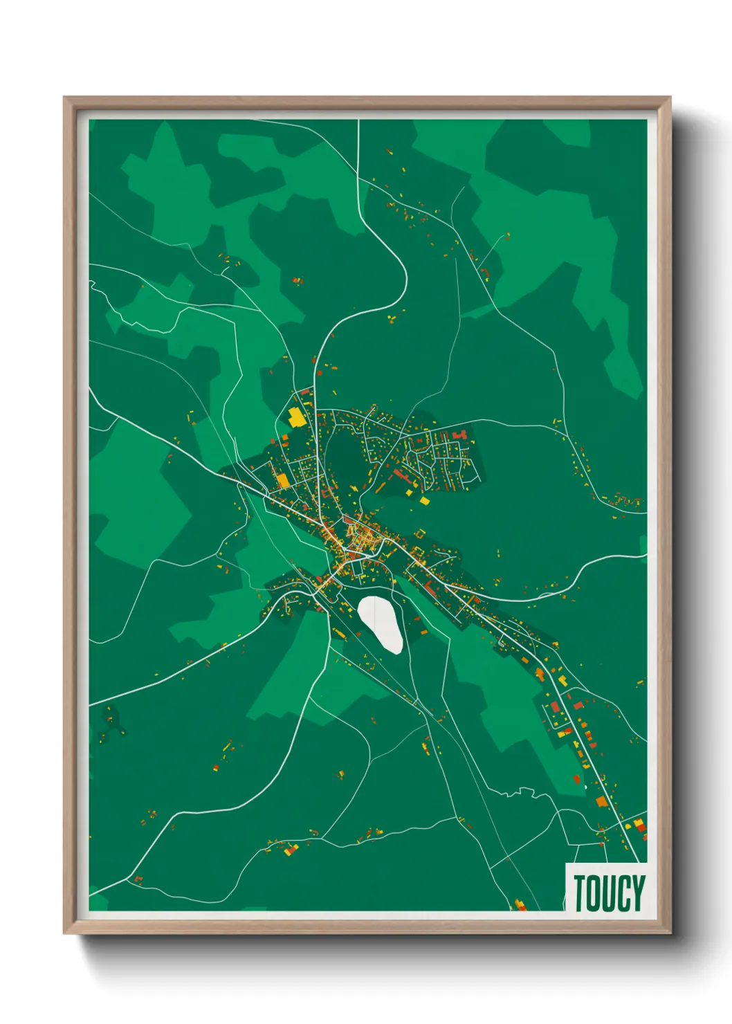 Une affiche de carte sur Toucy