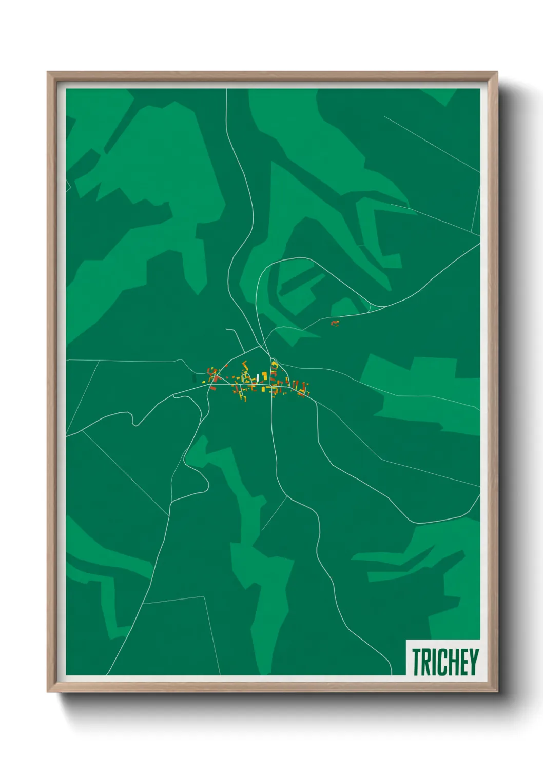 Une affiche de carte sur Trichey