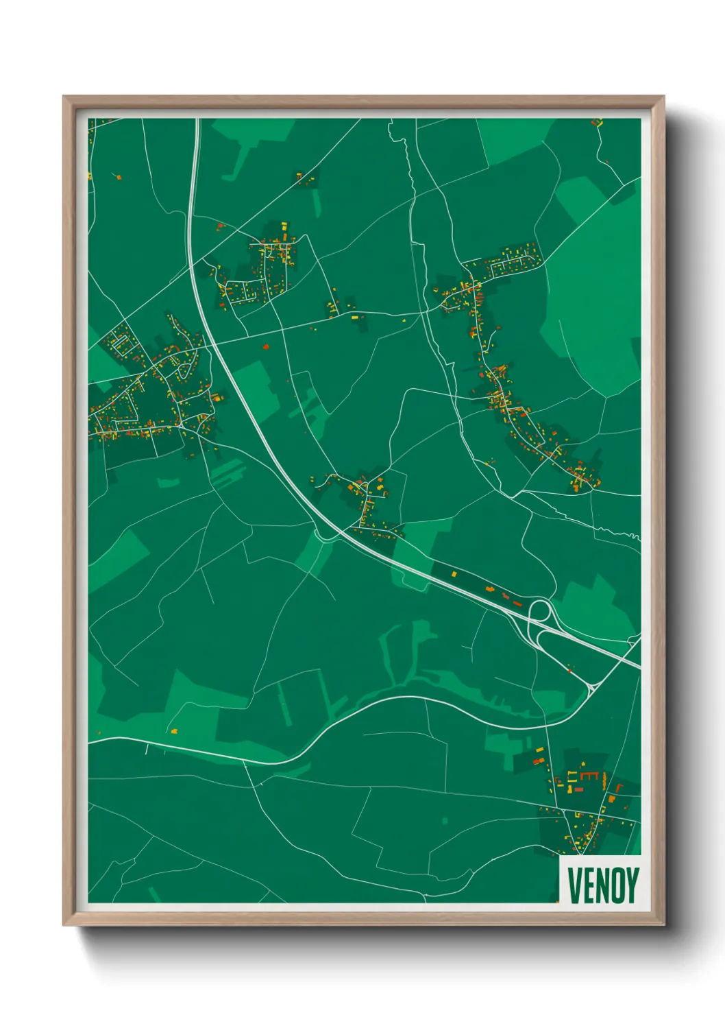 Une affiche de carte sur Venoy