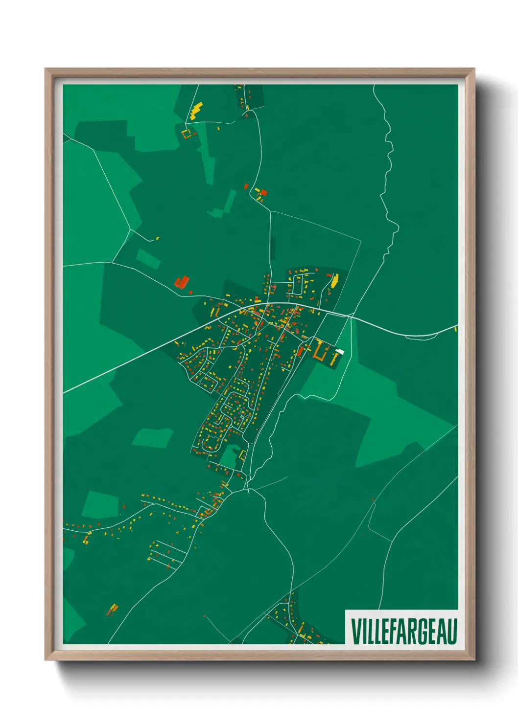 Une affiche de carte sur Villefargeau
