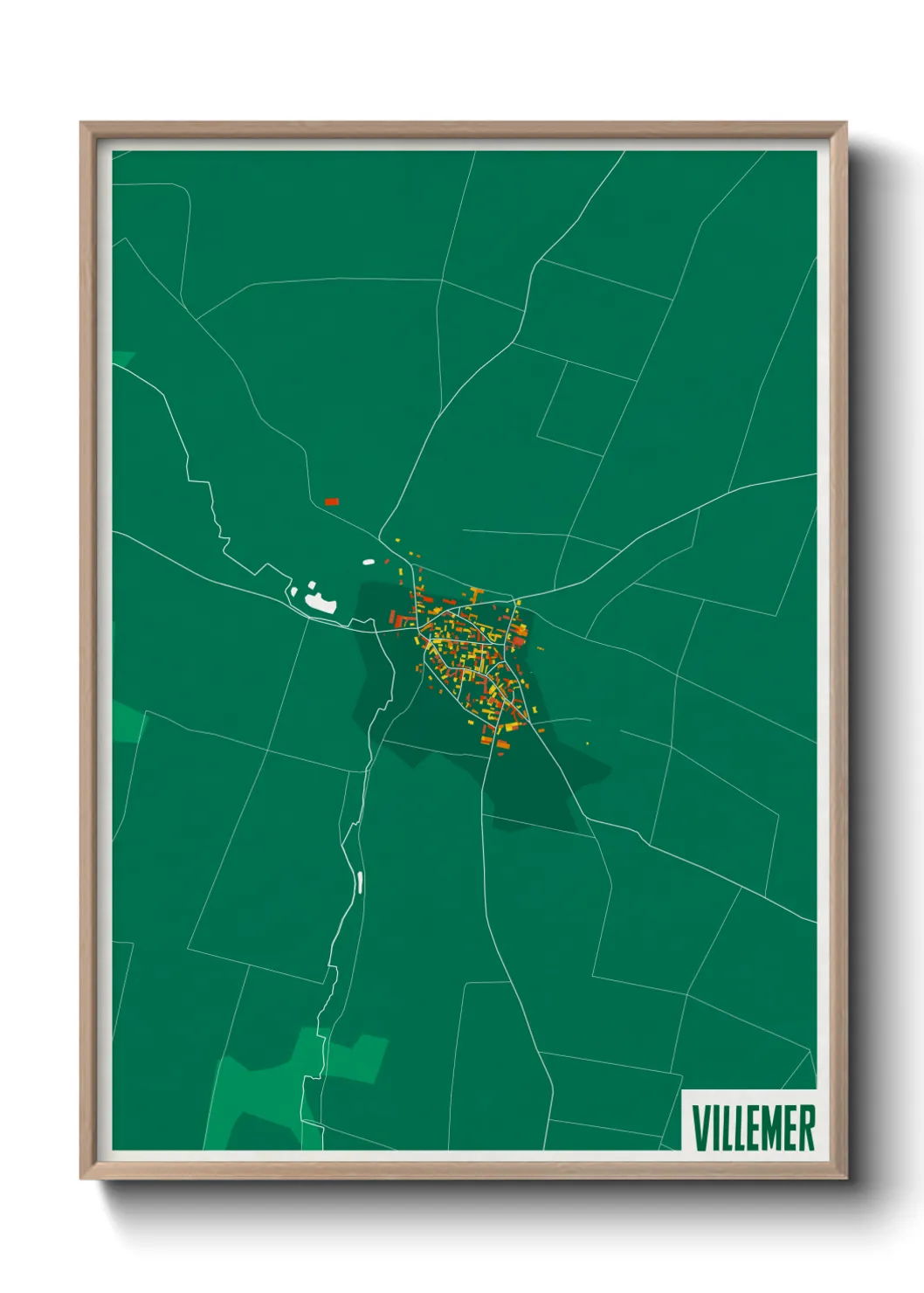 Une affiche de carte sur Villemer