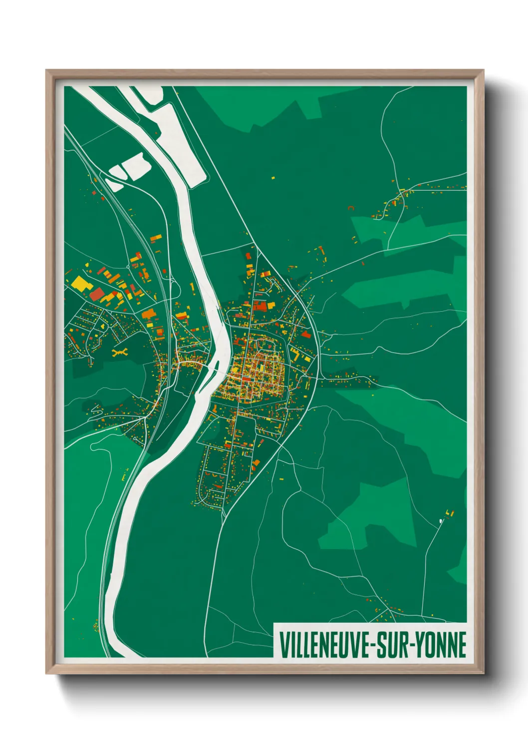 Une affiche de carte sur Villeneuve-sur-Yonne