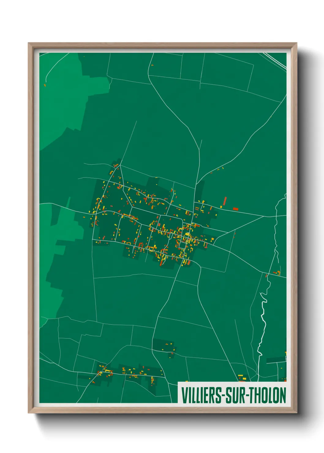 Une affiche de carte sur Villiers-sur-Tholon