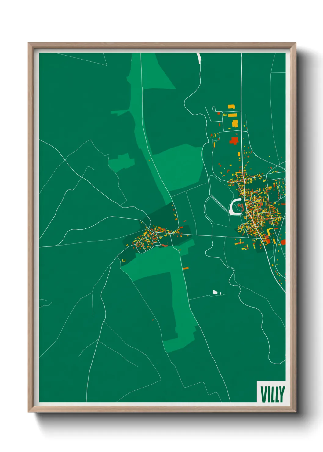 Une affiche de carte sur Villy