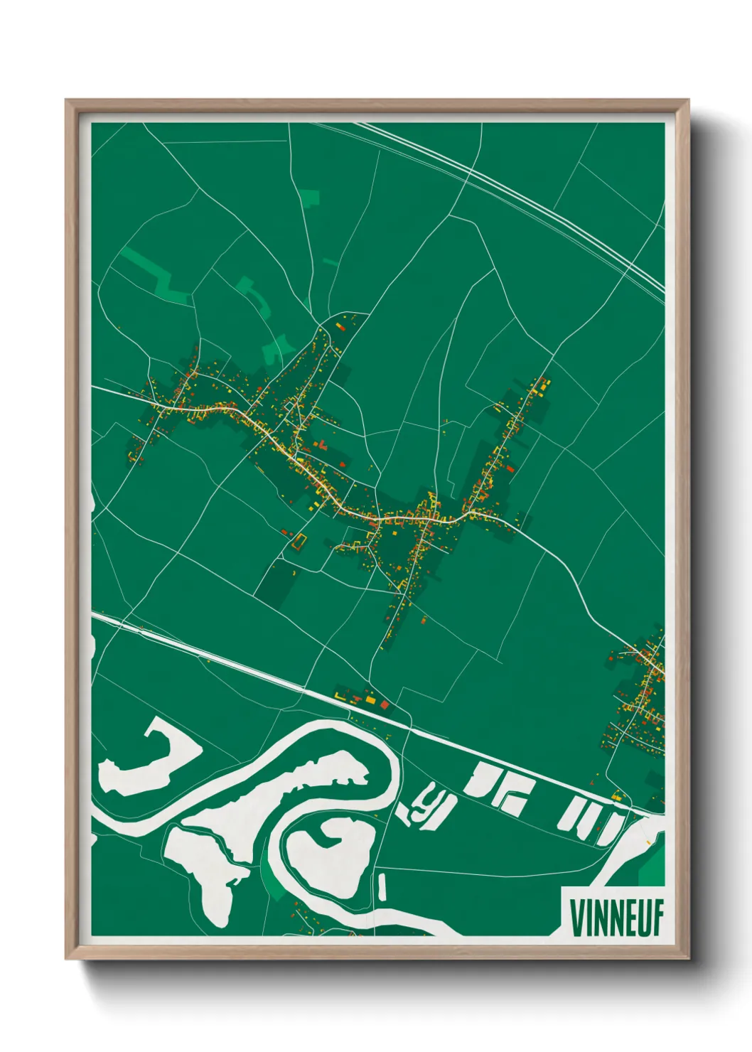 Une affiche de carte sur Vinneuf