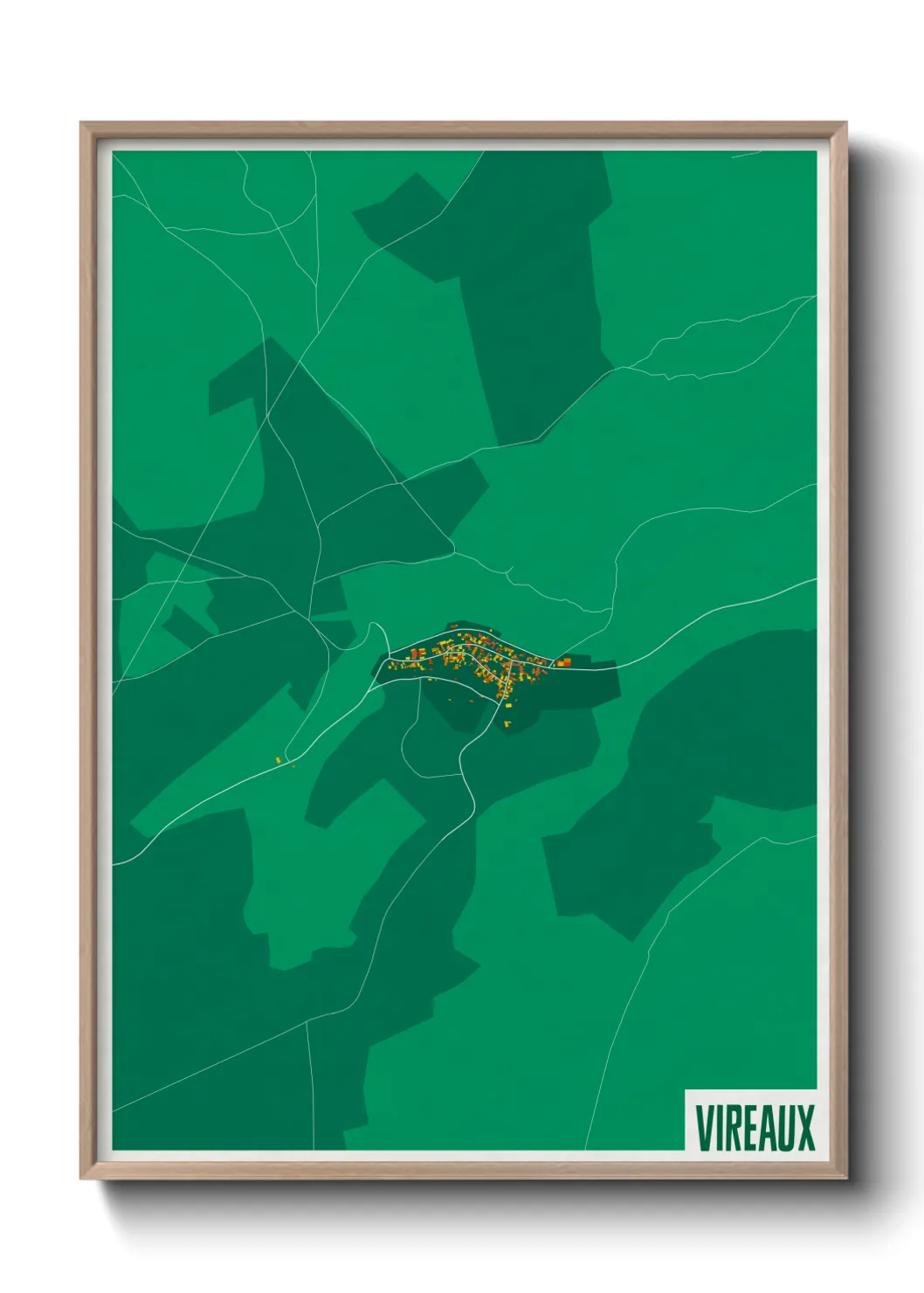 Une affiche de carte sur Vireaux