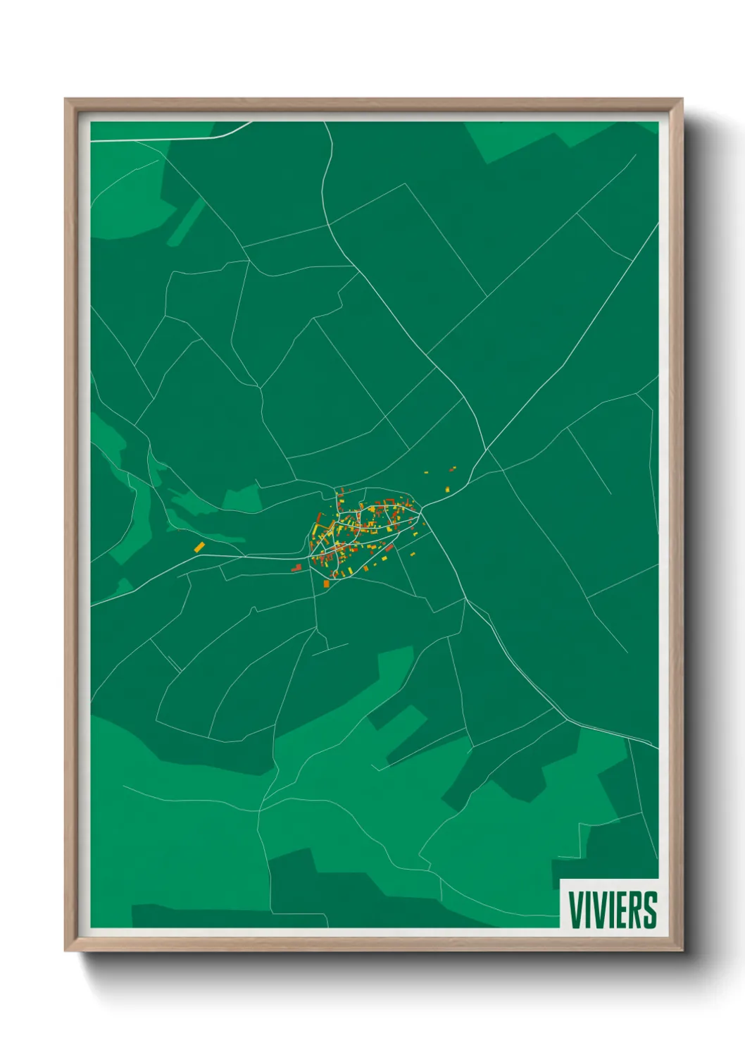 Une affiche de carte sur Viviers
