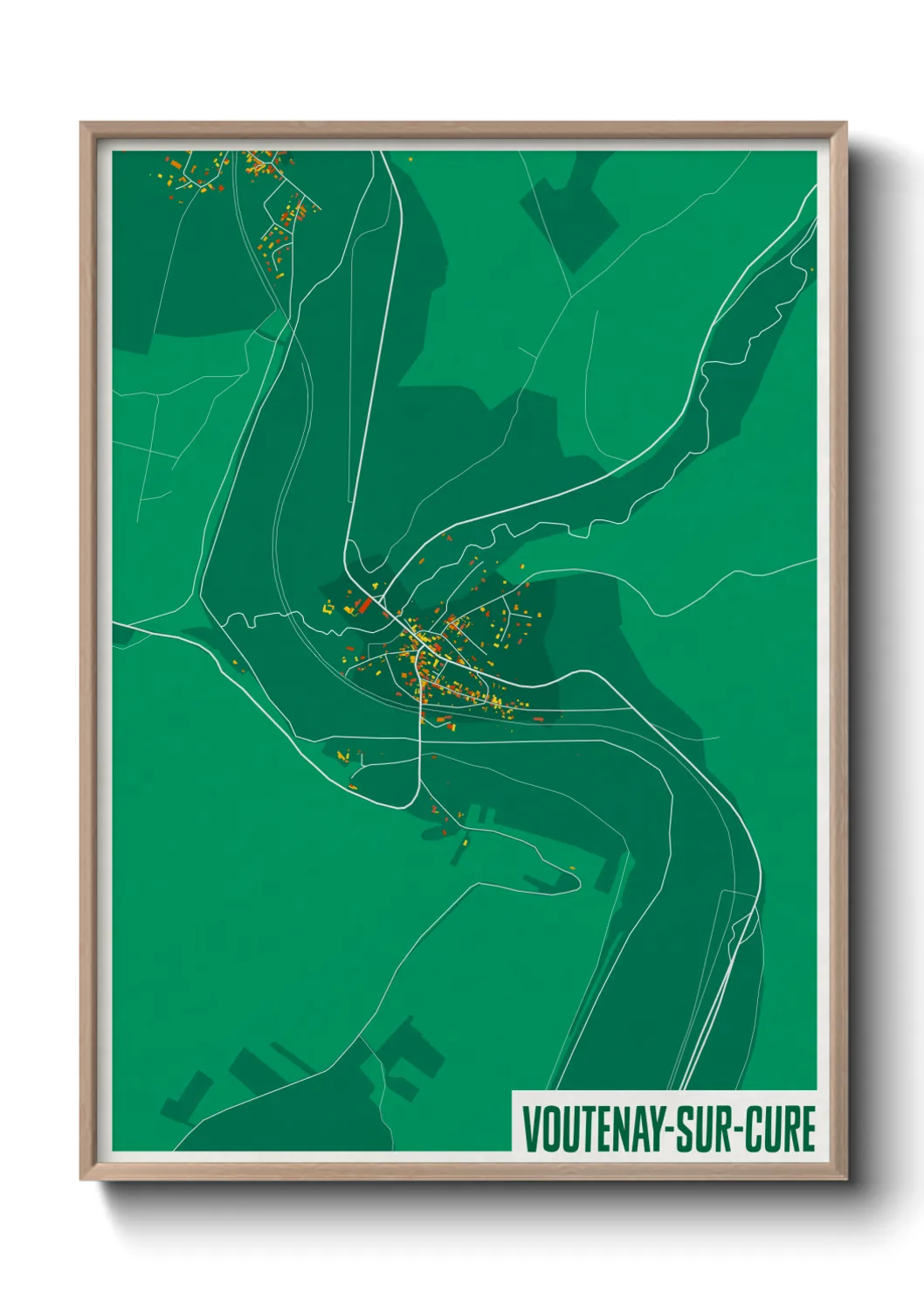 Une affiche de carte sur Voutenay-sur-Cure