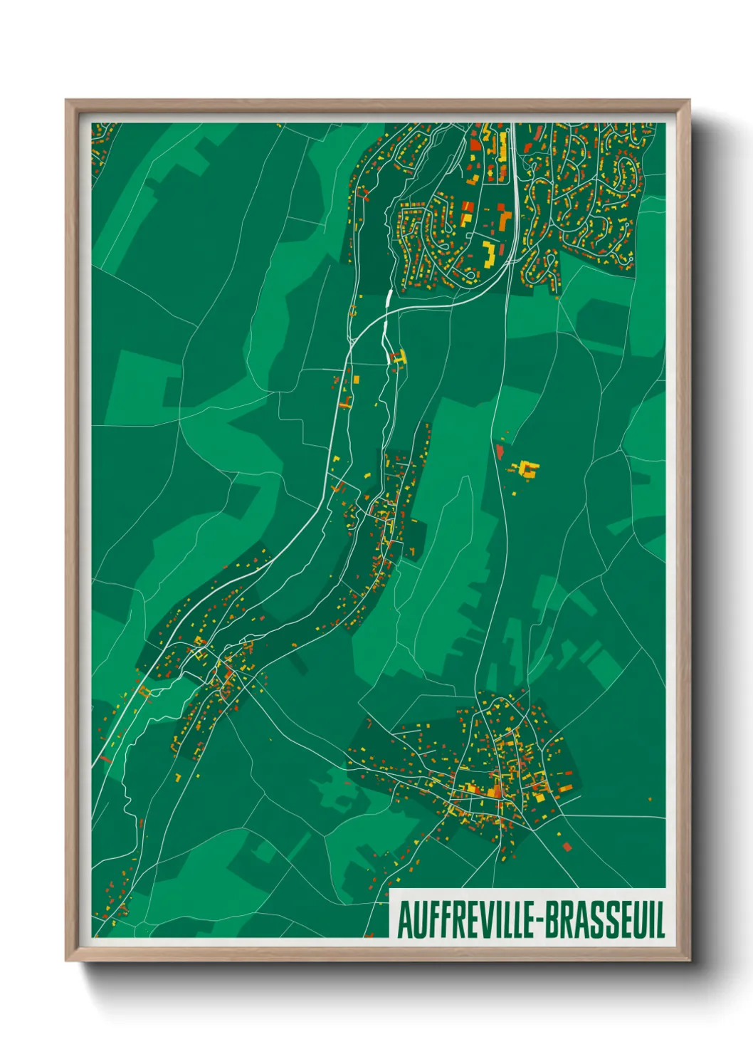 Une affiche de carte sur Auffreville-Brasseuil