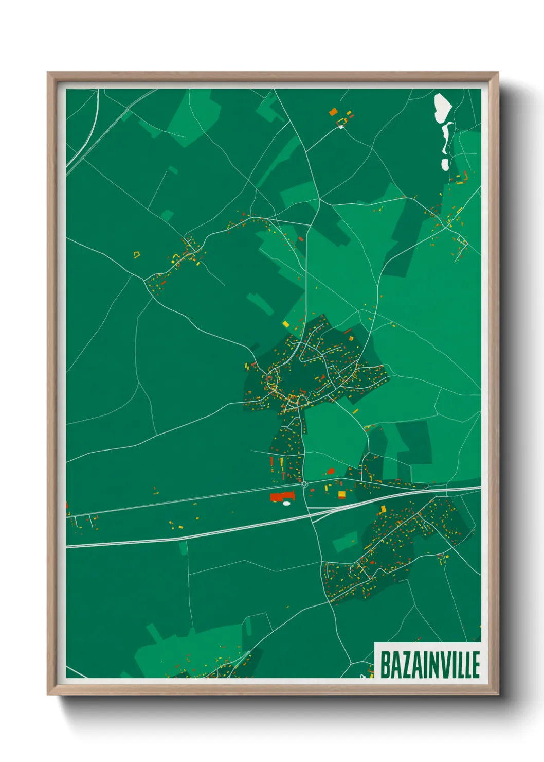 Une affiche de carte sur Bazainville