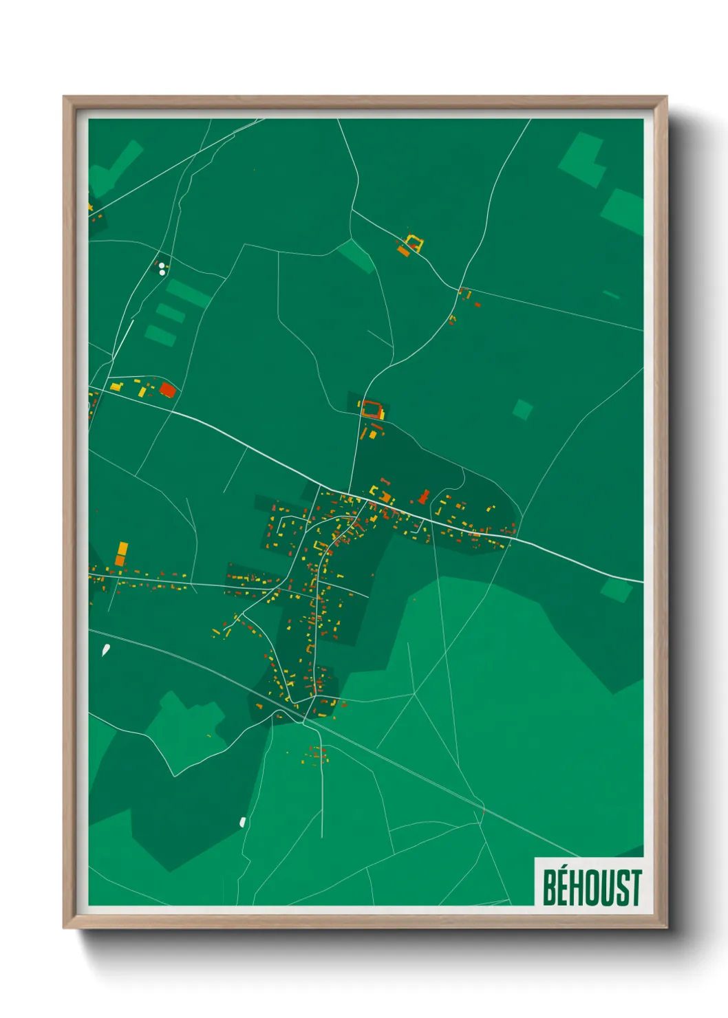 Une affiche de carte sur Béhoust