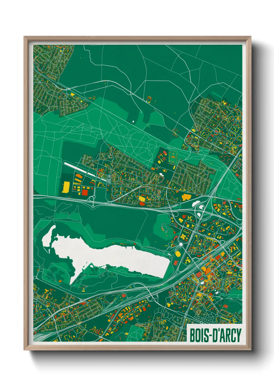 Une affiche de carte sur Bois-d'Arcy
