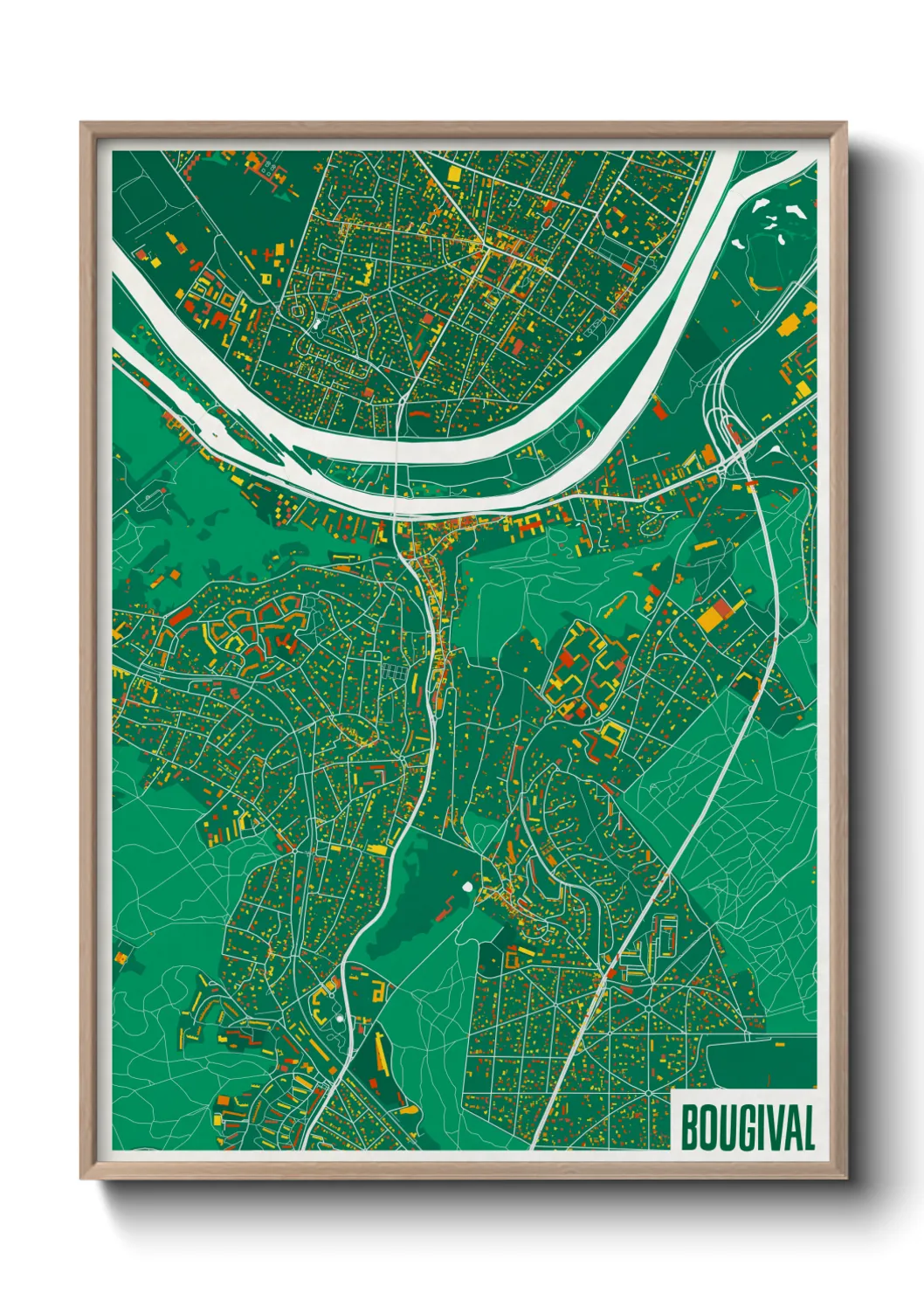 Une affiche de carte sur Bougival