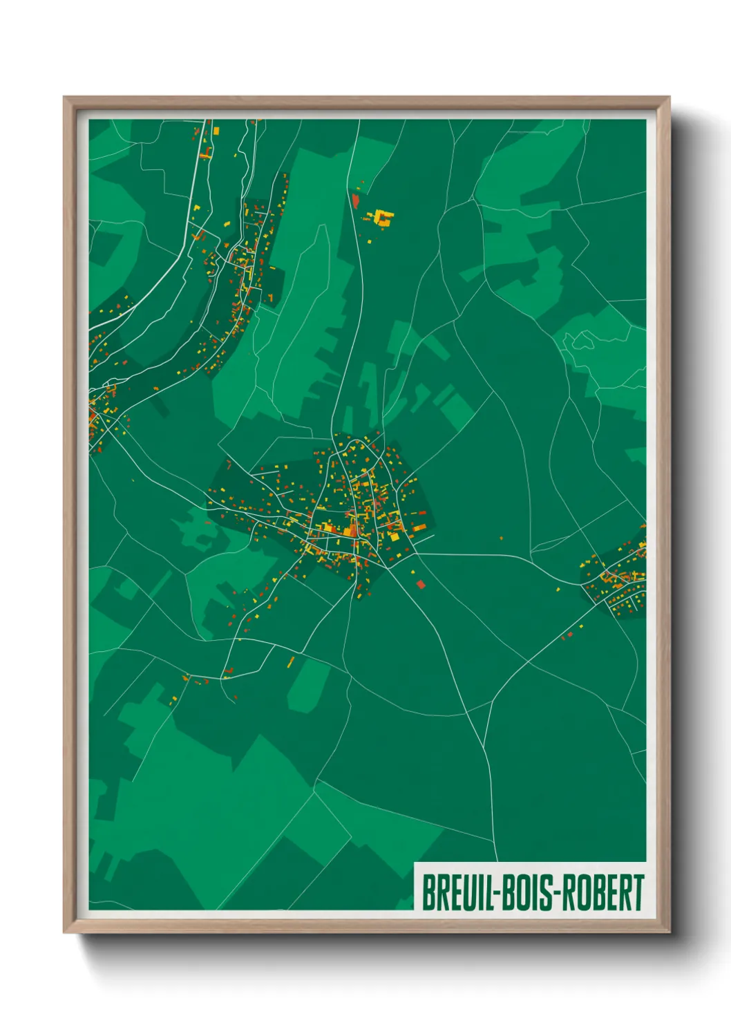 Une affiche de carte sur Breuil-Bois-Robert